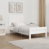vidaXL Tăblie de pat pentru perete, alb, 95,5x3x60 cm, lemn masiv pin