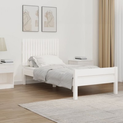 vidaXL Tăblie de pat pentru perete, alb, 95,5x3x60 cm, lemn masiv pin 824834 foto