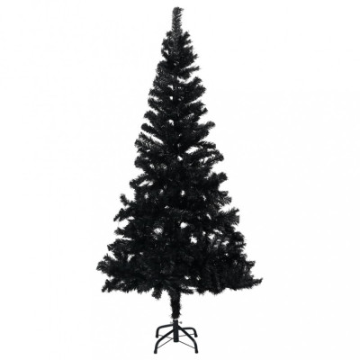 Pom de Crăciun artificial cu suport, negru, 150 cm, PVC foto
