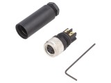 Conector M8 Mamă 4 Pin Drept pe Cablu 4A IP67 30V