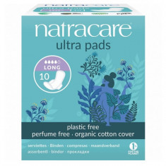 Absorbante Organice lungi cu aripioare Ultra Pads Long, 10 bucăți, Natracare