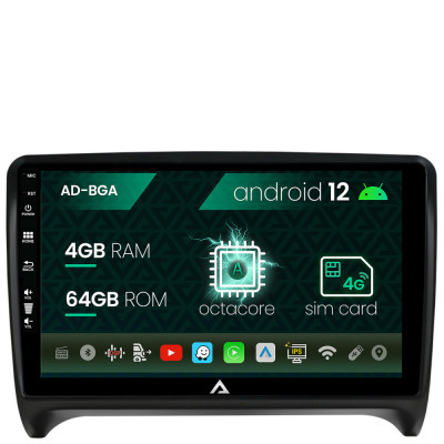 Navigatie Audi TT, Android 12, A-Octacore 4GB RAM + 64GB ROM, 9 Inch - AD-BGA9004+AD-BGRKIT426 foto