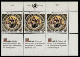 Natiunile Unite Vienna 1989-Drepturile omului Art.6,dant,MNH,Mi.97Zf1-97Zf3, Organizatii internationale, Nestampilat