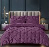 Lenjerie pat dublu cu pliuri,bumbac finet,6 piese,mov-A119, Jojo Home