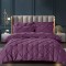 Lenjerie pat dublu cu pliuri,bumbac finet,6 piese,mov-A119