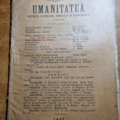 revista umanitatea noiembrie 1920 - anul 1,nr, 6-ioan slavici,ion barbu