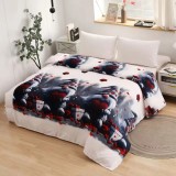 Cumpara ieftin Patura Cocolino Model de Craciun 200x230, Albastra cu Reni - SUZ10