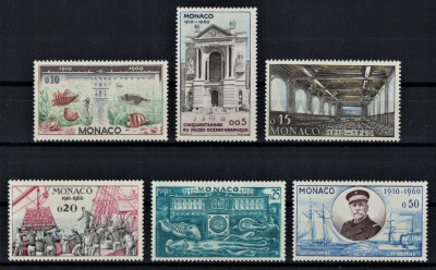 MONACO 1960 - Muzeul oceanografic, aniv. 50 de ani / serie completa MNH foto