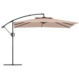 Outsunny Umbrelă de Soare Suspendată cu Rotire la 360&deg;, M&acirc;ner cu Manivelă și &Icirc;nclinare, 300x325x230 cm, Kaki | Aosom Romania