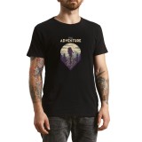 Tricou Barbati Explore Dream Discover, stil lifestyle, negru, marimea L