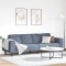 Sofa din material textil cu pernă albastru 208 cm Țesătură de catifea