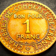 Moneda istorica BUN PENTRU 1 FRANC - FRANTA, anul 1923 *cod 3985 B