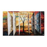 Tablou inspirational pictat manual, Treptele vietii, 100x60cm ulei pe panza in cutit efect 3D, Magistral