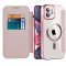 Husa MagSafe pentru Apple iPhone 11, Techsuit, SmartMag Book, Roz