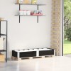 vidaXL Rama Paleti Stivuibila Lemn Masiv Pin Negru 150x50 cm