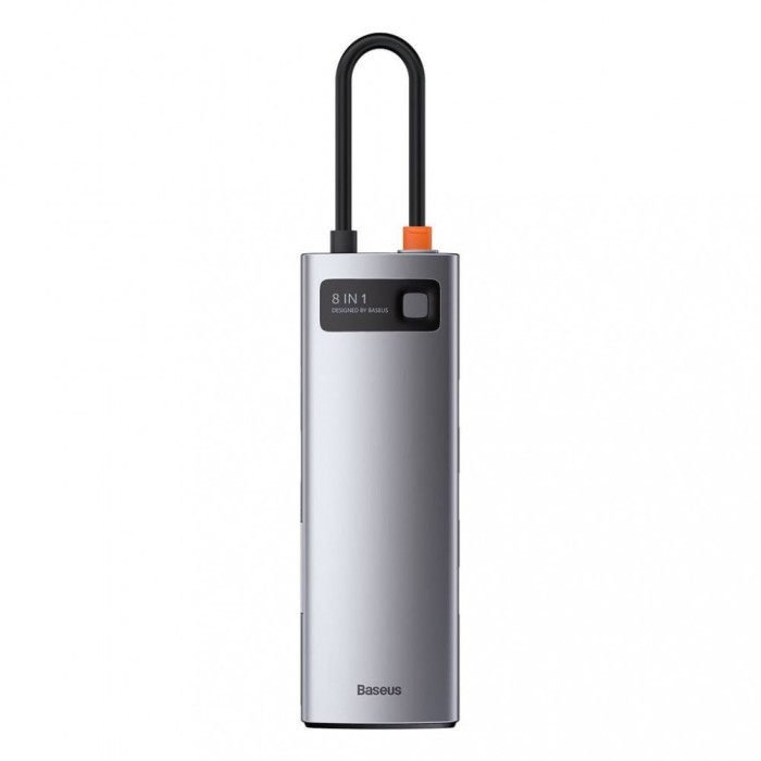 DOCKING Station Baseus Metal Gleam,conec USB-C,USB 3.0x3,SDx1,microSDx1,RJ-45 Gigabit LANx1,USB-Cx1 PD 100W 5V/9V/14.5/20V 5A (Max.) HDMIx1/4K/30Hz &quot;C
