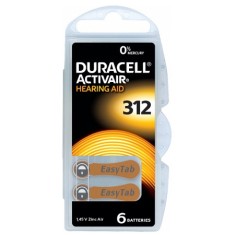 BATERIE AUDITIVA DURACELL 312 BLISTER 6 BUC DUR-312