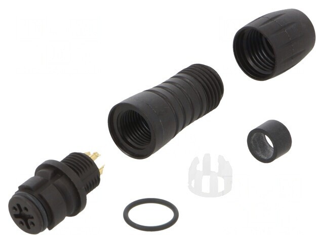 Conector circular mamă 4 pini aurit 2.5A