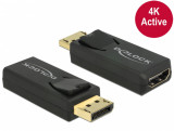 Adaptor Displayport 1.2 la HDMI T-M 4K Activ negru, Delock 65573