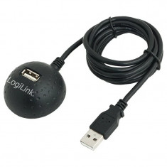 CABLU USB LOGILINK prelungitor USB 2.0 (T) la USB 2.0 (M) 1.5m negru CU0013B foto