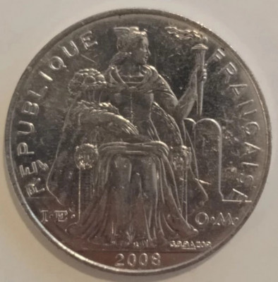 Moneda Noua Caledonie - 5 Francs 2008 foto