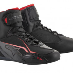 Cizme moto Alpinestars Faster-3, negru/gri/rosu, marime 41