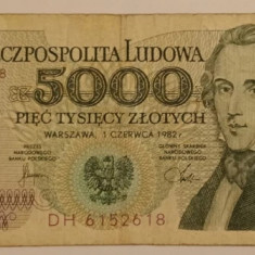 Bancnota Polonia - 5000 Zlotych 1982