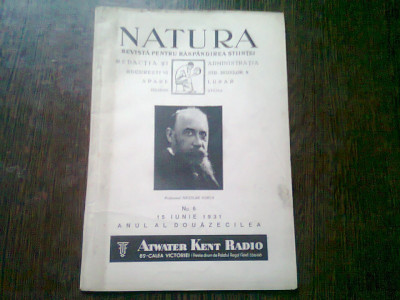 REVISTA NATURA NR.6/1931 foto