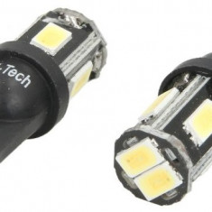 Set 2 Buc Bec Led M-Tech W5W 12V W2.1x9.5d Alb Rece TULB809W