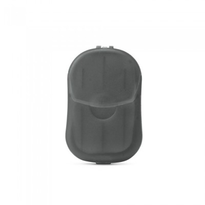 Kit sapuniera, 20 foi de sapun, 70 x 43 x 16 mm, model simplu, negru foto