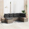 VidaXL Set de canapele pentru grădină cu pernă 6 pcs Gri Rattan poli 3348120