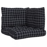 Cumpara ieftin Perne pentru paleti, 3 buc, negru, model carouri, textil oxford