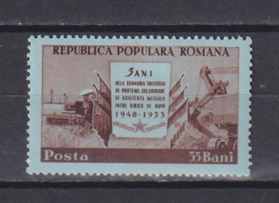 5 ANI TRATATUL DE PRIETENIE CU URSS 1953 LP. 340 MNH foto