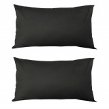 Set 2 Perne decorative dreptunghiulare, 50x30 cm, pline cu Puf Mania Relax, culoare negru, Palmonix