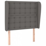 Cumpara ieftin Tablie de pat cu aripioare, gri, 83x23x118/128 cm, piele eco