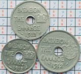 Set 3 monede Grecia 5, 10, 20 lepta 1912 - km 62 63 64 - A033, Europa