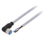 Cablu Conectare M8 SICK, 2m, IP67, 3 Pini, Mama, Unghi, Polarizare Cod A, PVC Gri