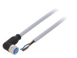 Cablu Conectare M8 SICK, 2m, IP67, 3 Pini, Mama, Unghi, Polarizare Cod A, PVC Gri