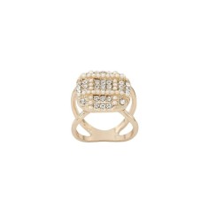 Inel pentru esarfa cu cristale si perle