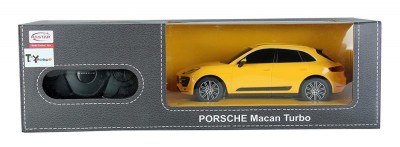 Masina cu telecomanda porsche macan turbo galben cu scara 1 la 24 foto