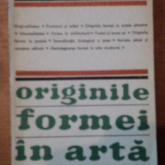 ORIGINILE FORMEI IN ARTA -HERBERT READ BUCURESTI 1971