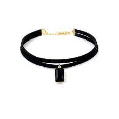Choker Mystyle Fashion Black Duble Delux - Colier elegant pentru gat