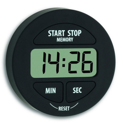 Timer digital pentru bucatarie Tfa, 55 x 17 x 55 mm, plastic/cauciuc, cronometru, suport magnetic, Negru foto