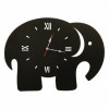 Ceas de perete metalic Krodesign Elephant, diametru 70 cm, negru, VivaTechnix