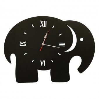 Ceas de perete metalic Krodesign Elephant, diametru 70 cm, negru