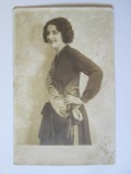 Carte poștala foto originala cu prima Miss Romania 1929:Magda Demetrescu