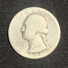 Moneda argint quarter dollar 1938