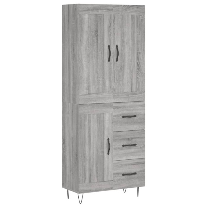 Dulap inalt, gri sonoma, 69,5x34x180 cm, lemn compozit