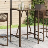 VidaXL Masă de bar de exterior, maro, 70x70x110 cm, poliratan