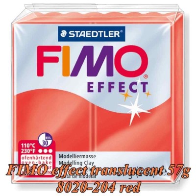 FIMO Effect 57g Translucent Roșu translucent foto